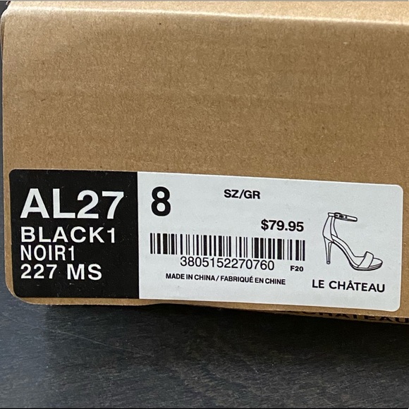 Brand new black strappy heels size 8 Le Chateau - Picture 5 of 5